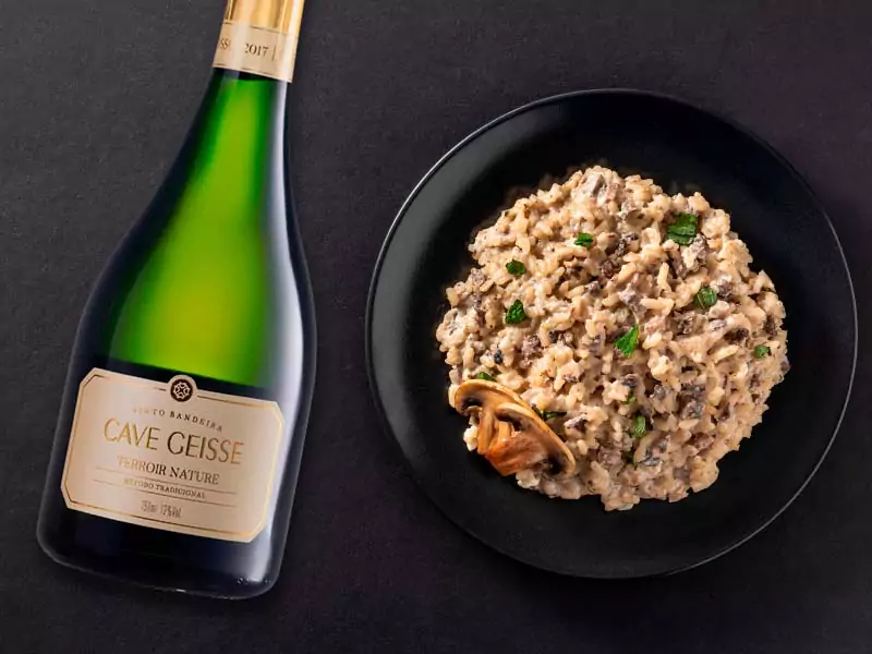Como harmonizar vinhos espumantes com risotos