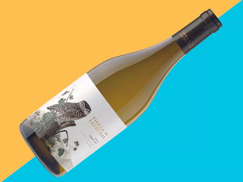 Garrafa de vinho da uva Semillon