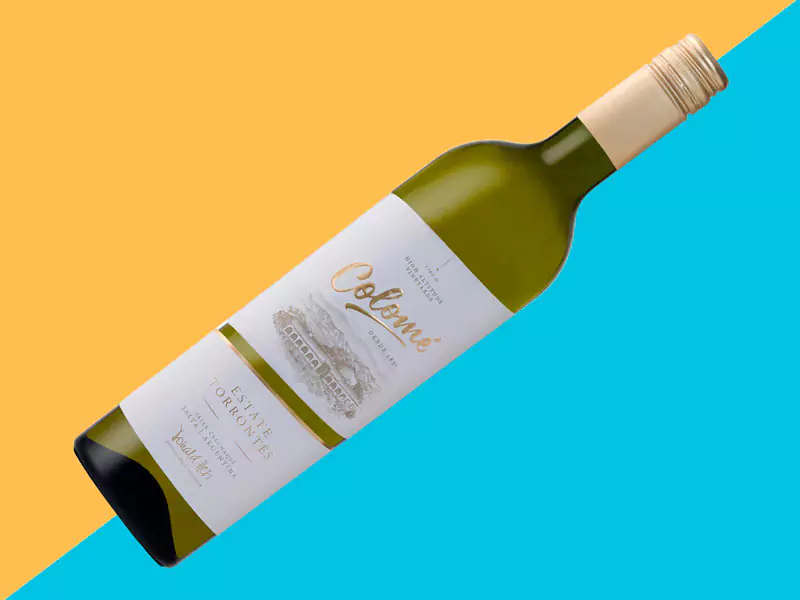 Garrafa de vinho da uva Torrontés