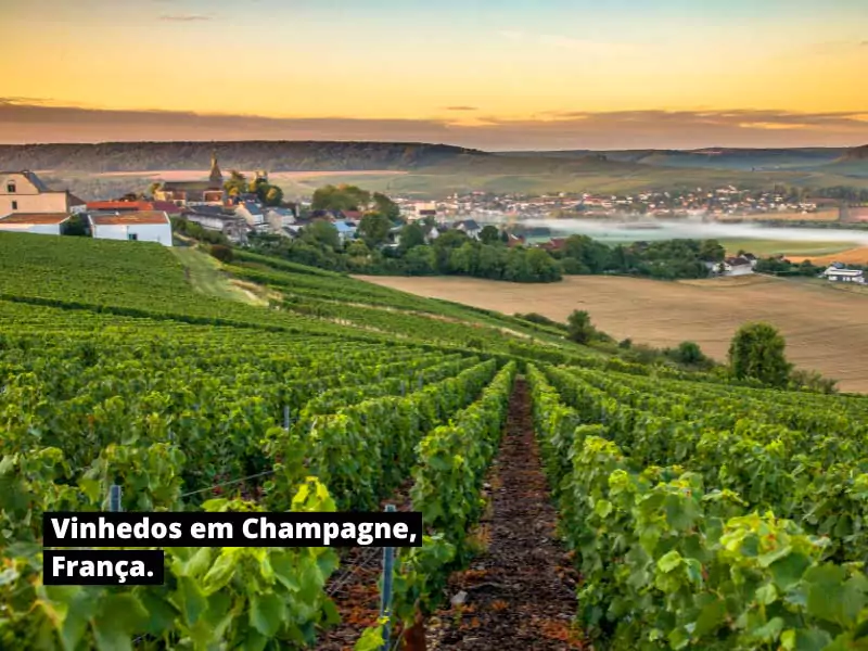 Vinhedos na região francesa de Champagne